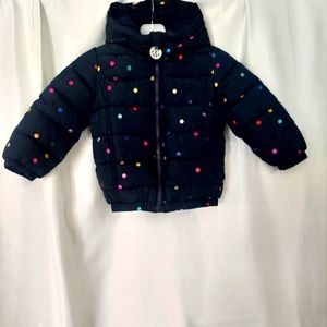 DKNY Trend Navy with Polka-dot Puffer Jacket Size 18M